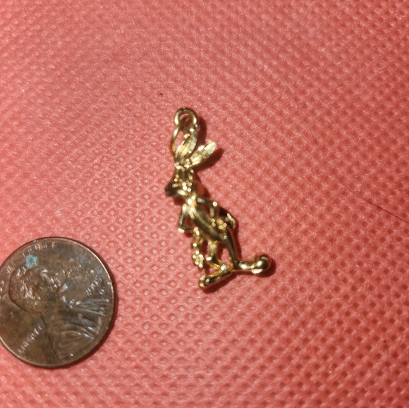 Bugs bunny Looney Toons 14k Yellow Gold Small Detailed Micro Pendant Ne - Picture 1 of 4